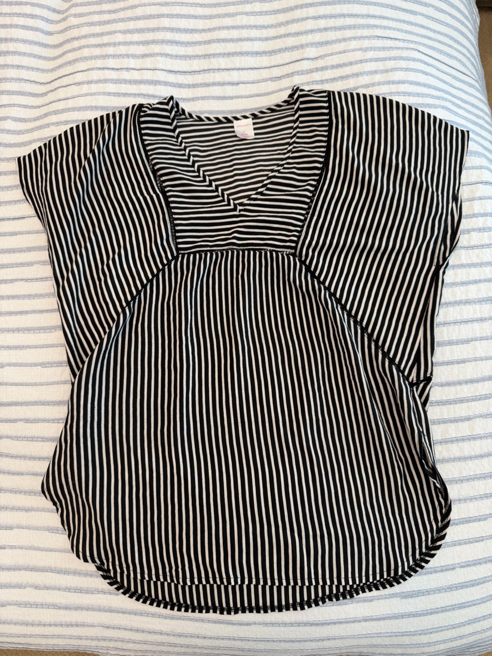 Women Target Black and White Striped Swim Cover Up